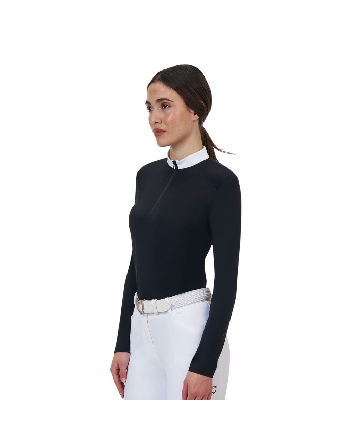 WOMEN S COMPETITION RIDERTECHNOLOGY LS POLO SHIRT WITH ZIP