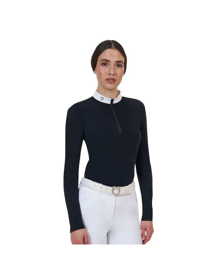 WOMEN S COMPETITION RIDERTECHNOLOGY LS POLO SHIRT WITH ZIP