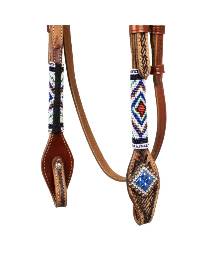 BRIDLE WITH BLUE DIAMOND DECORATIONS