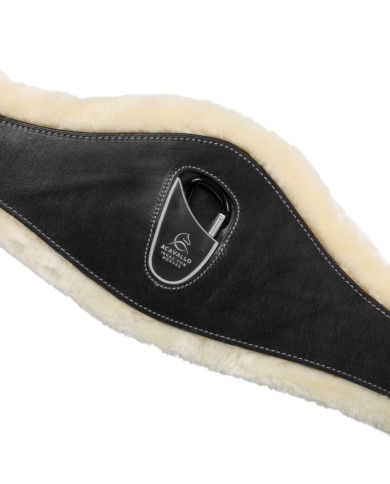 LEATHER ANATOMIC GIRTH W/REMOVABLE ECOWOOL LINING