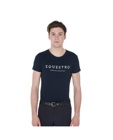 T-shirt uomo slim fit con scritta Equestro