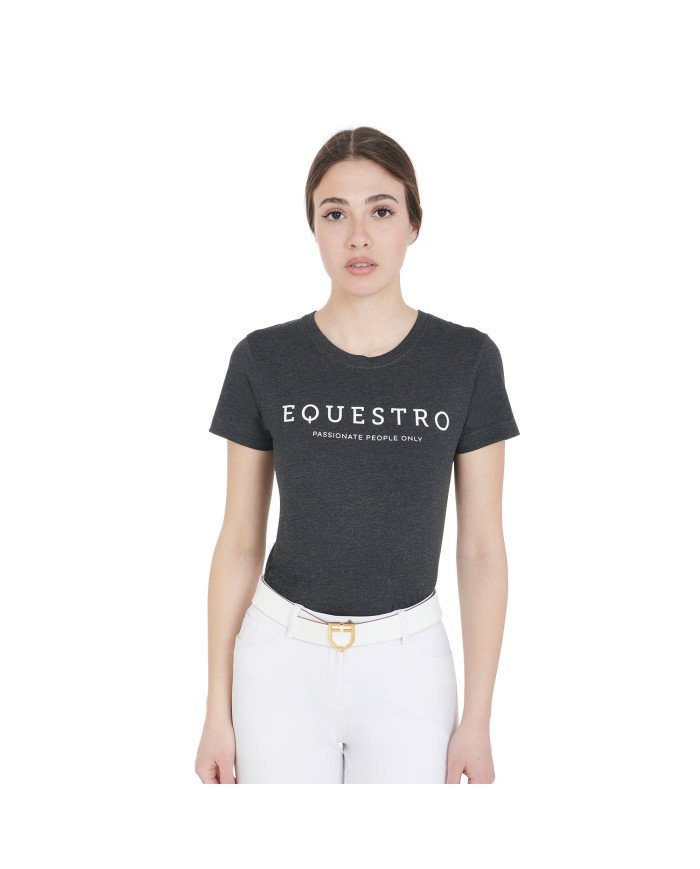 T-shirt donna slim fit con scritta Equestro