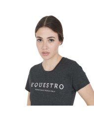 T-shirt donna slim fit con scritta Equestro