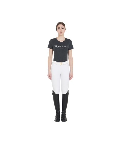 T-shirt donna slim fit con scritta Equestro T-shirt donna slim fit con scritta Equestro