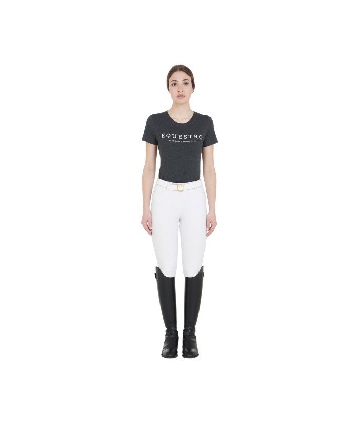 T-shirt donna slim fit con scritta Equestro