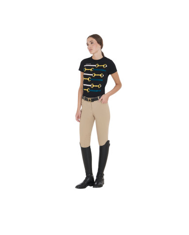 Pantaloni donna slim fit grip con logo Equestro Pantaloni donna slim fit grip con logo Equestro