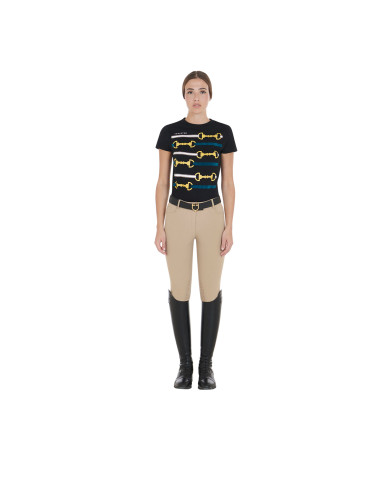 Pantaloni donna slim fit grip con logo Equestro Pantaloni donna slim fit grip con logo Equestro