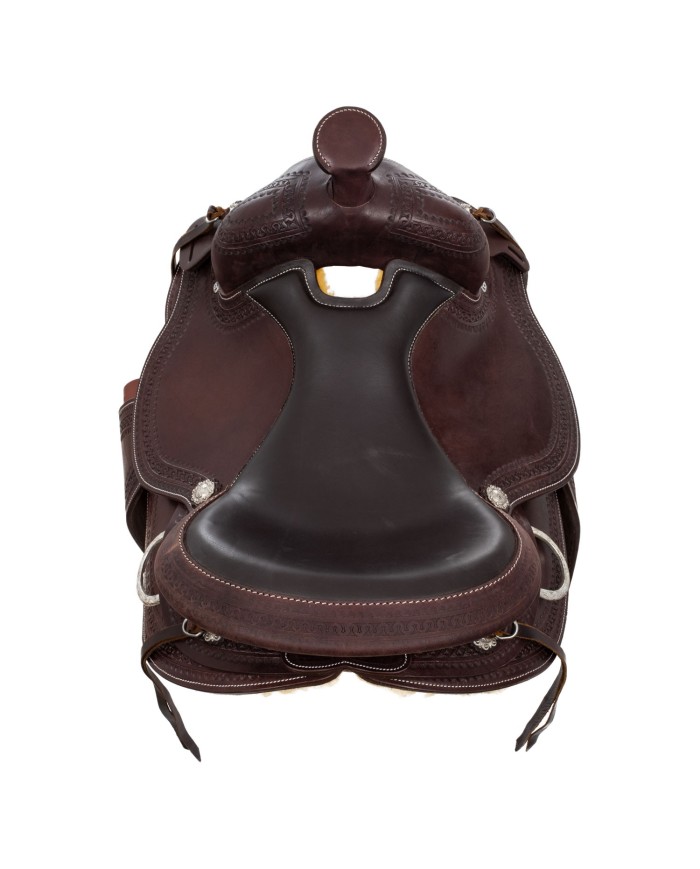 WESTERN SADDLE STAINLESS STEEL FITTING GRAIN LEATHER SNAKE STAMP 2817