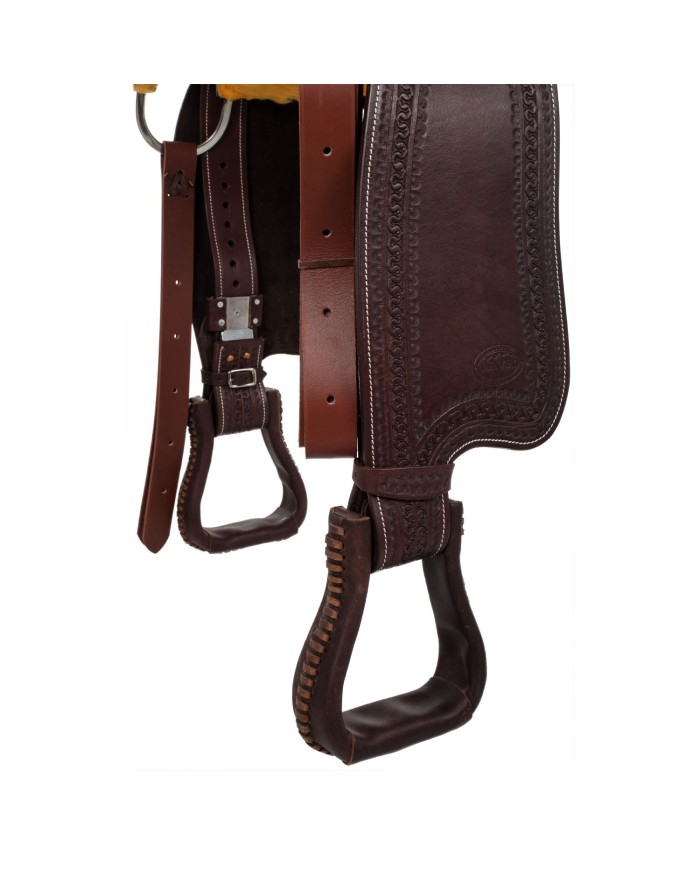 WESTERN SADDLE STAINLESS STEEL FITTING GRAIN LEATHER SNAKE STAMP 2817