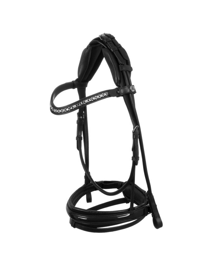 DEMOISELLE STRAIGHT NOSEBAND STLEX PEARL ANATOMIC LEATHER BRIDLE