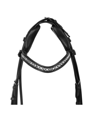 DEMOISELLE STRAIGHT NOSEBAND STLEX PEARL ANATOMIC LEATHER BRIDLE