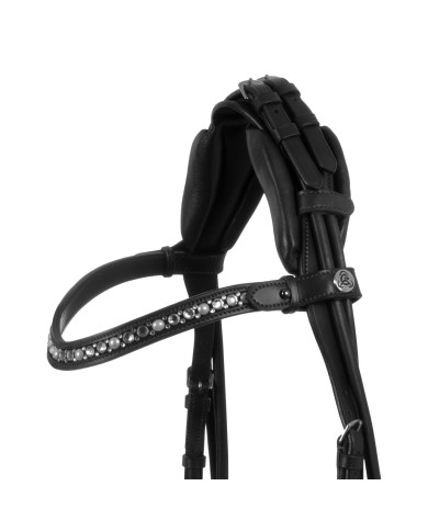 DEMOISELLE STRAIGHT NOSEBAND STLEX PEARL ANATOMIC LEATHER BRIDLE