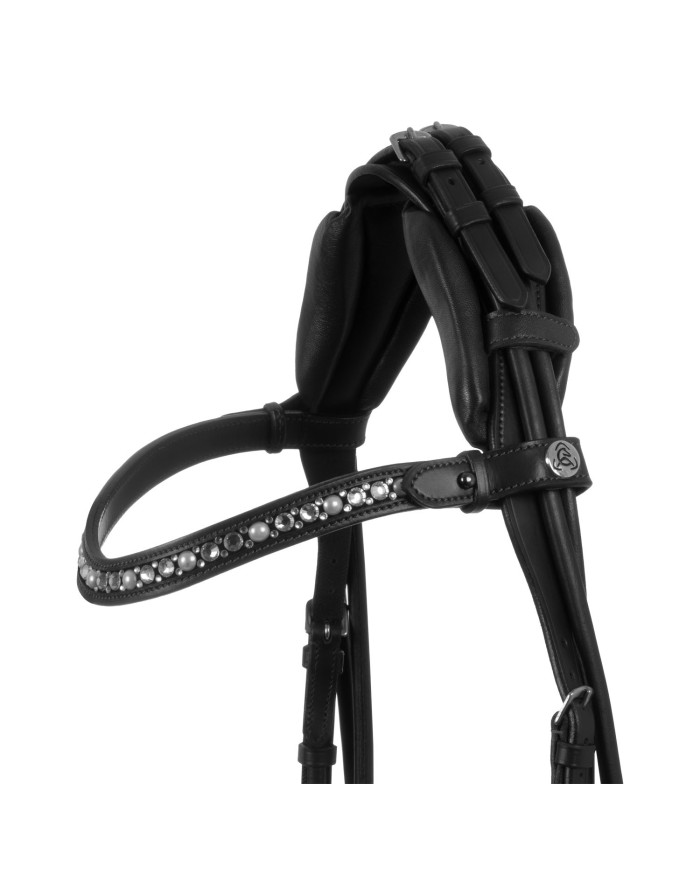 DEMOISELLE STRAIGHT NOSEBAND STLEX PEARL ANATOMIC LEATHER BRIDLE
