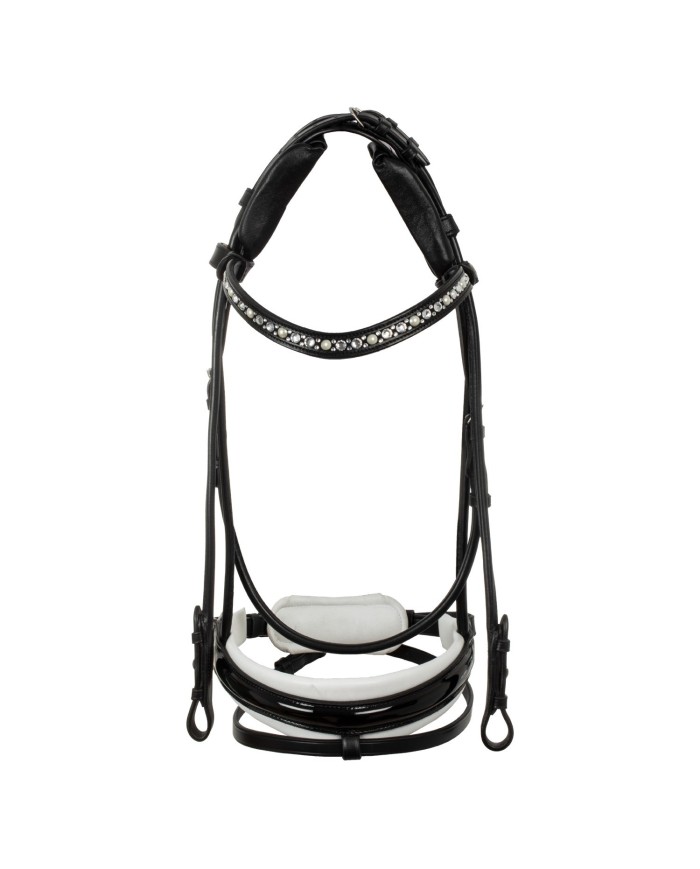 DEMOISELLE STRAIGHT NOSEBAND STLEX PEARL ANATOMIC LEATHER BRIDLE