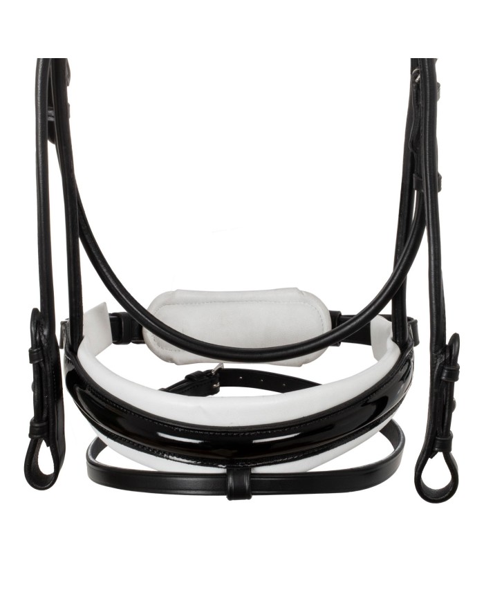 DEMOISELLE STRAIGHT NOSEBAND STLEX PEARL ANATOMIC LEATHER BRIDLE