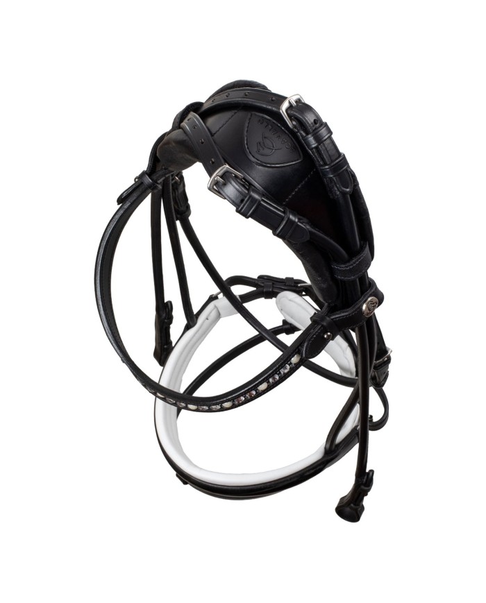 DEMOISELLE STRAIGHT NOSEBAND STLEX PEARL ANATOMIC LEATHER BRIDLE