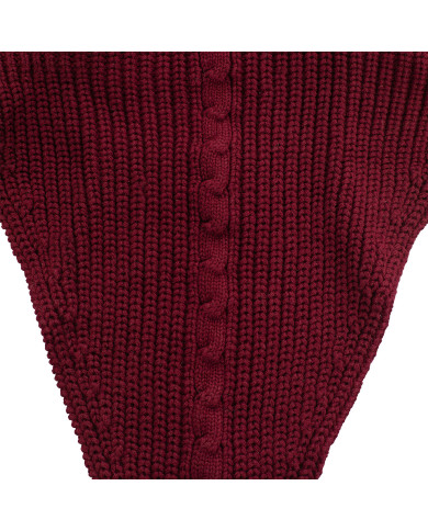 Cuffietta cavallo in maglia con laccetto al chiudibocca Cuffietta cavallo in maglia con laccetto al chiudibocca