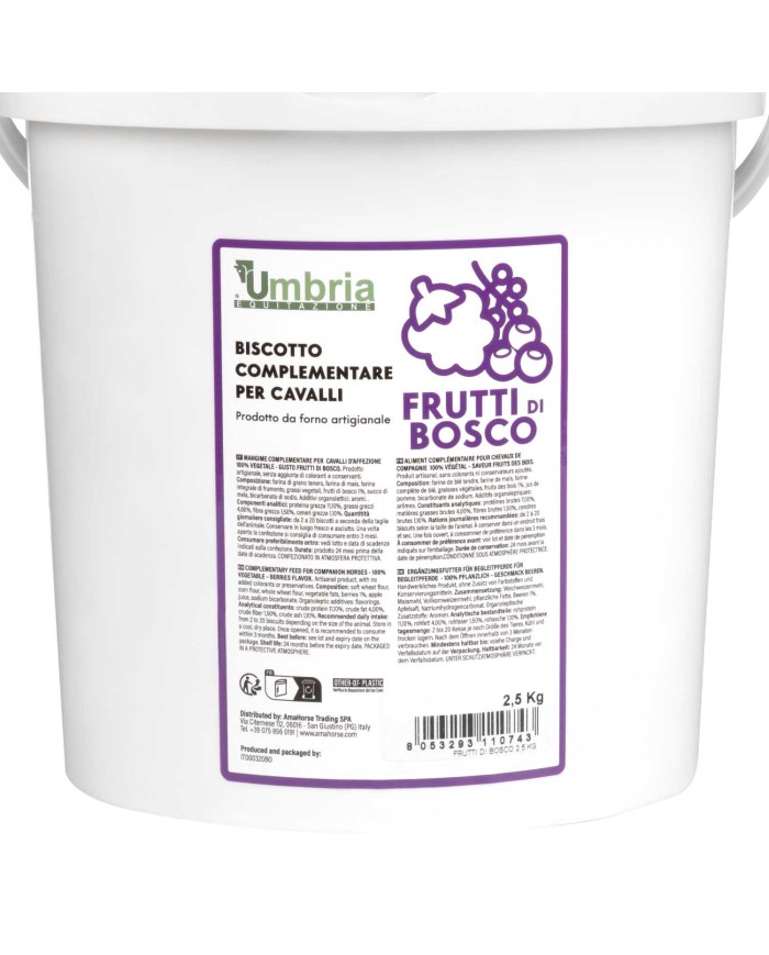BISCOTTO VEGETALE PER CAVALLI GUSTO FRUTTI DI BOSCO 2,5 Kg)