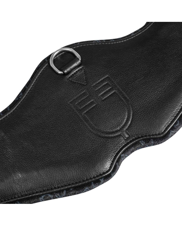 Sottopancia dressage sagomato in cuoio con logo inciso