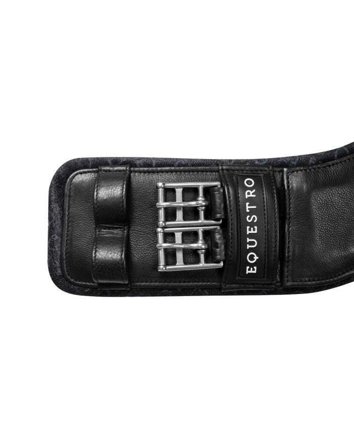 Sottopancia dressage sagomato in cuoio con logo inciso