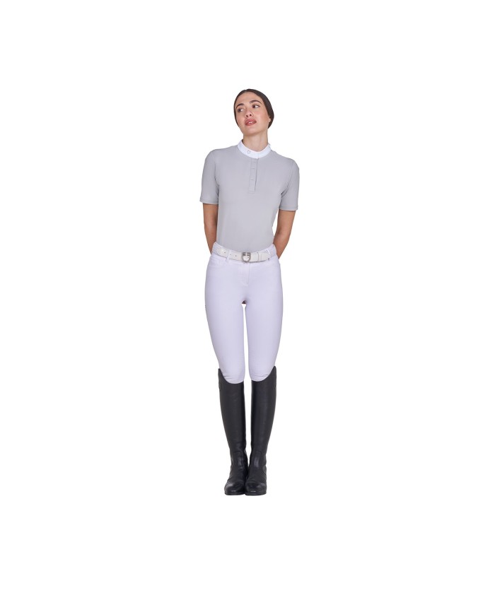 WOMEN S BASIC COMPETITION POLO SHIRT SS BUTTONS