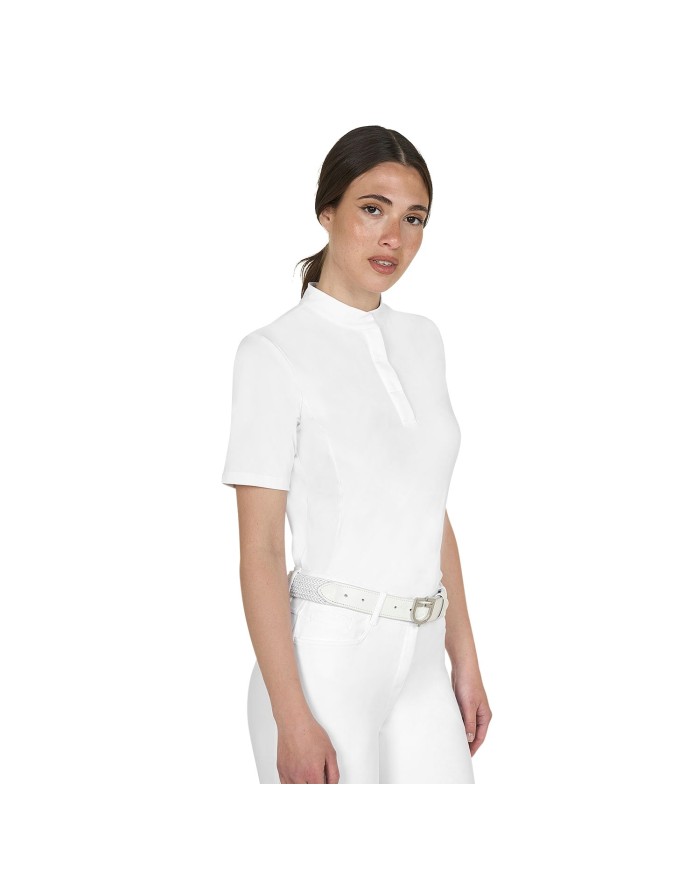 WOMEN S BASIC COMPETITION POLO SHIRT SS BUTTONS