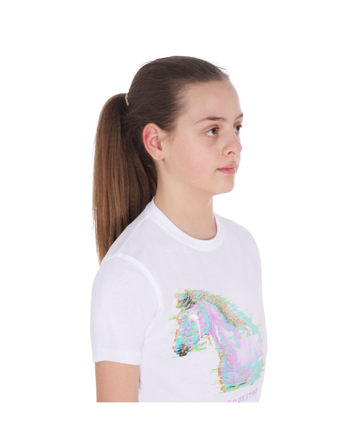 GIRLS INTERFERENCE HORSE PRINT COTTON T-SHIRT