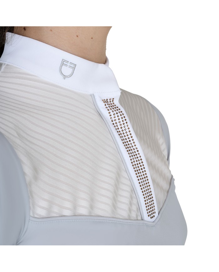 KIDS ELEGANT RHINESTONE COMPETITION POLO SHIRT SS