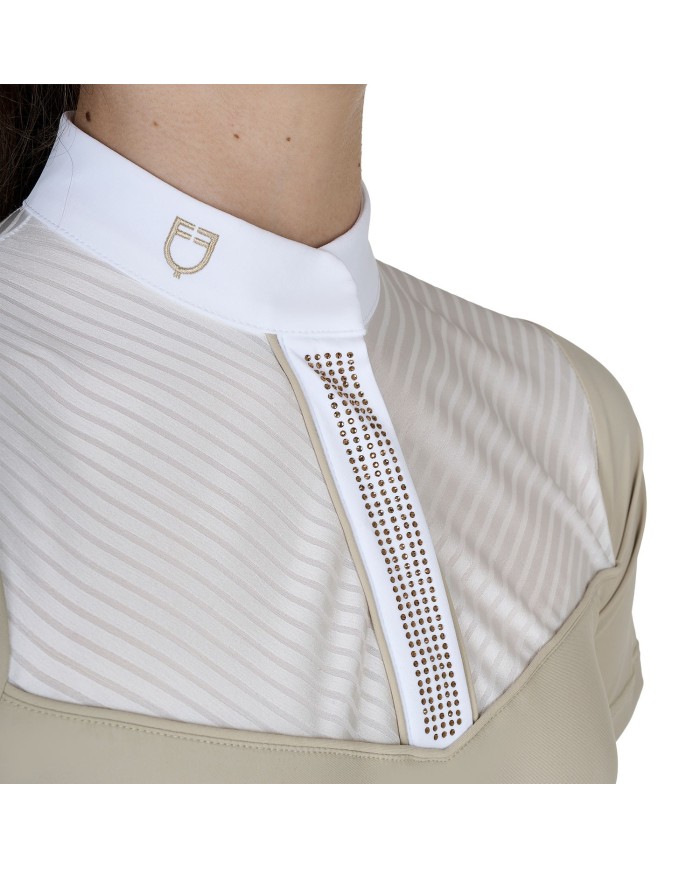KIDS ELEGANT RHINESTONE COMPETITION POLO SHIRT SS