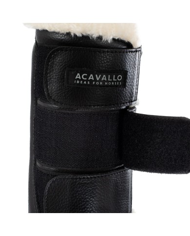 ACAVALLO ECO-LEATHER HIND BRUSHING HORSE BOOTS WITH TRIPLE FASTEN