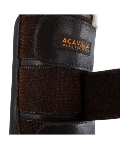 ACAVALLO ECO-LEATHER HIND BRUSHING HORSE BOOTS WITH TRIPLE FASTEN