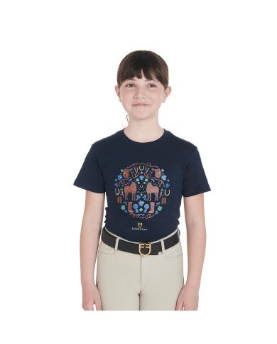 T-shirt bambina slim fit con stampa a tema scuderia
