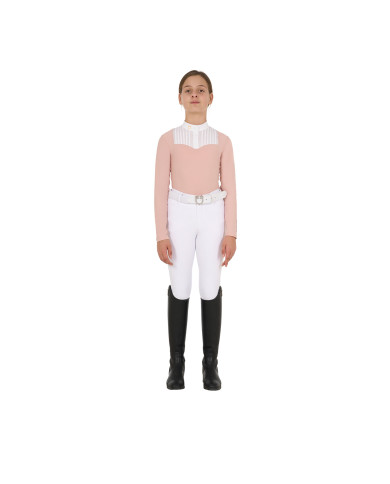 Polo bambina slim fit concorso con strass Polo bambina slim fit concorso con strass