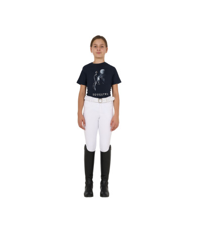 T-shirt bambina slim fit con stampa raggio di luna T-shirt bambina slim fit con stampa raggio di luna