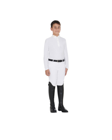 Polo bambino manica lunga in tessuto tecnico felpato Polo bambino manica lunga in tessuto tecnico felpato