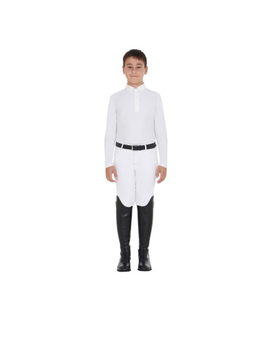 Polo bambino manica lunga in tessuto tecnico felpato Polo bambino manica lunga in tessuto tecnico felpato