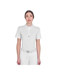 WOMEN S COLLAR STRASS TRAINING POLO SHIRT SS ZIP