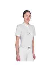 WOMEN S COLLAR STRASS TRAINING POLO SHIRT SS ZIP