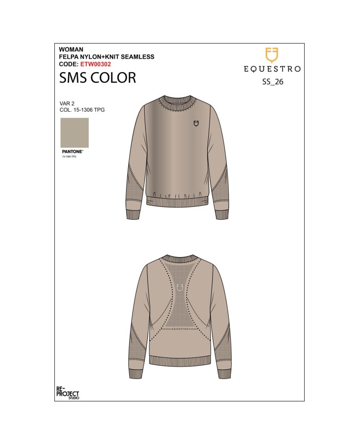 WOMEN S NYLON+KNIT SEAMLESS SWEATSHIRT