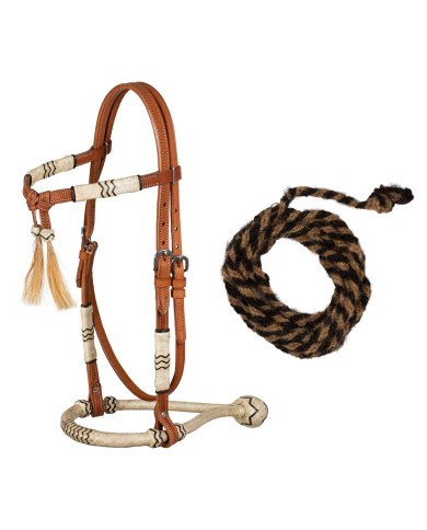 BOSAL BRIDLE WITH HORSEHAIR MECATE REINS