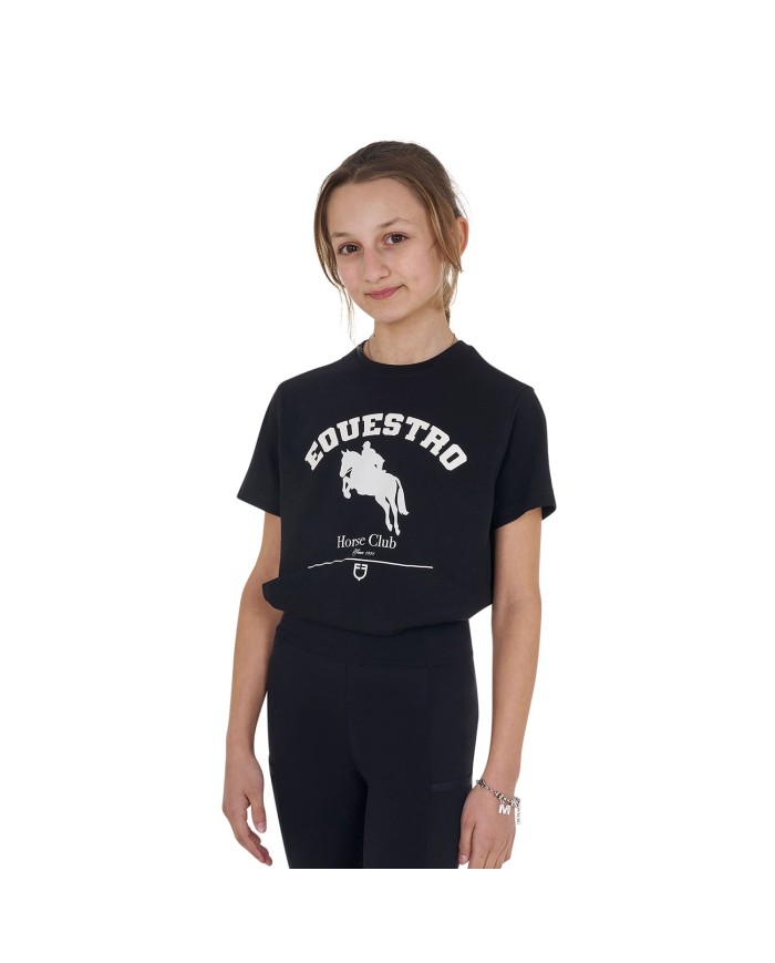 GIRL S EQUESTRO JUMPING HORSE CLUB COTTON T-SHIRT