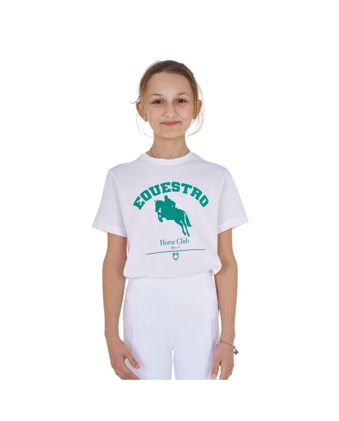 GIRL S EQUESTRO JUMPING HORSE CLUB COTTON T-SHIRT